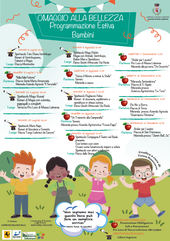 Attività per bambini estate 2021 Massa Lubrense About Sorrento Omaggio alla Bellezza