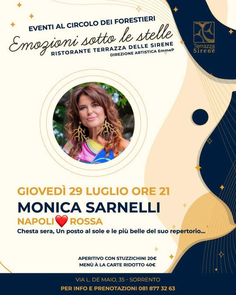 Eventi luglio 2021 agosto aperitivo cena spettacolo Monica Sarnelli