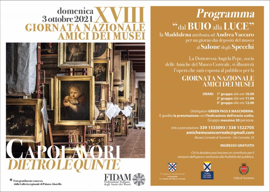 Eventi ottobre 2021 Sorrento Giornata nazionale della Fidam Amiche del Museo Correale