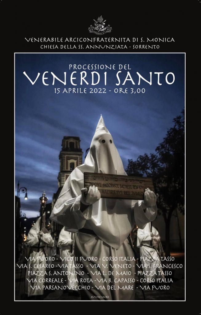 processione bianca sorrento pasqua 2022 percorso