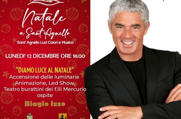 Accensione luminarie con biagio izzo - sant'agnello natale 2022