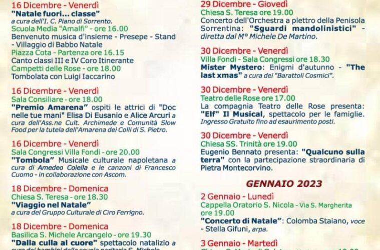 eventi natale 2022 piano di sorrento about sorrento