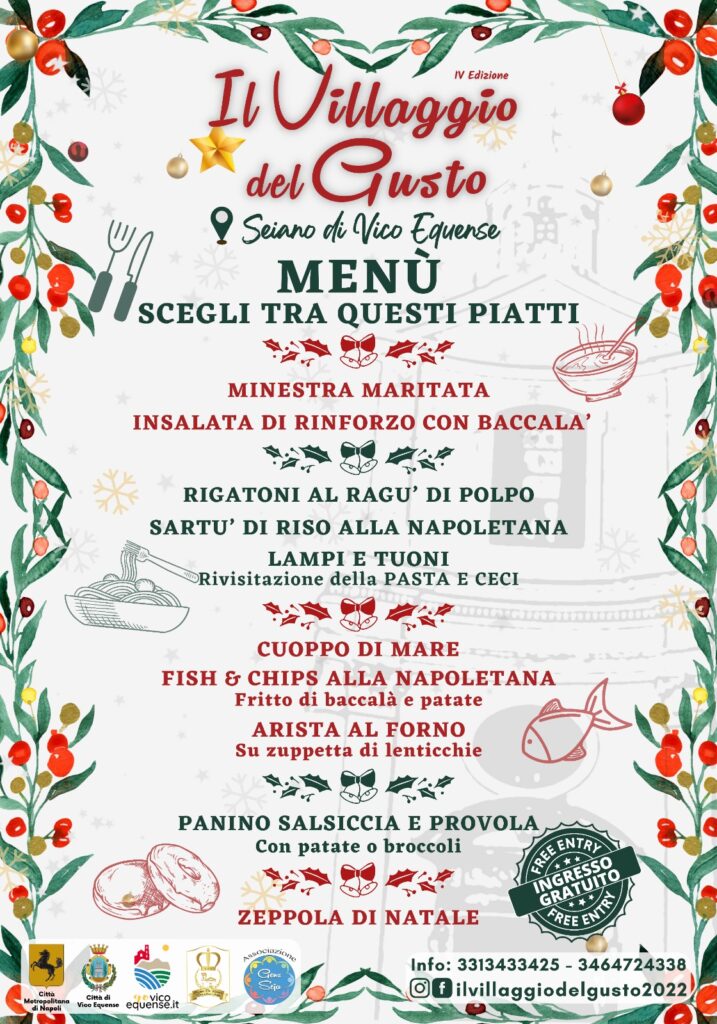Menu degustazione Il Villaggio del Gusto Seiano 2022