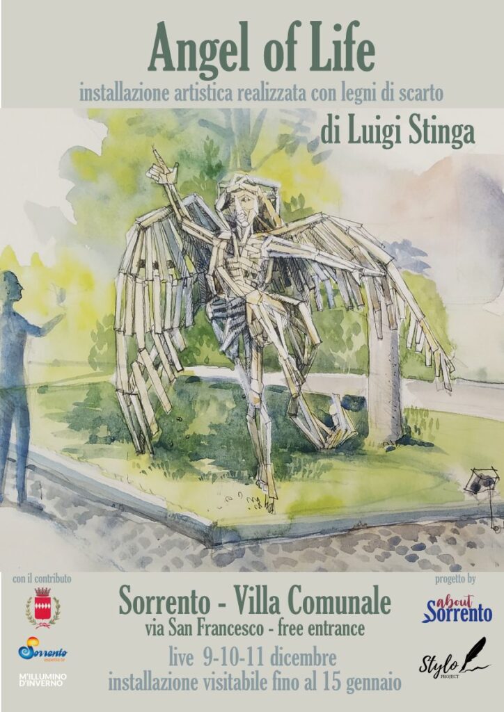 Angel of Life by Luigi Stinga Sorrento Christmas 2023 about sorrento