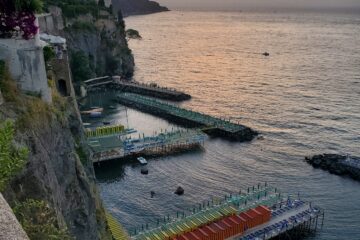 Sorrento Marina Piccola at sunset Emalee Pennington mypovsorrento 2024 about sorrento
