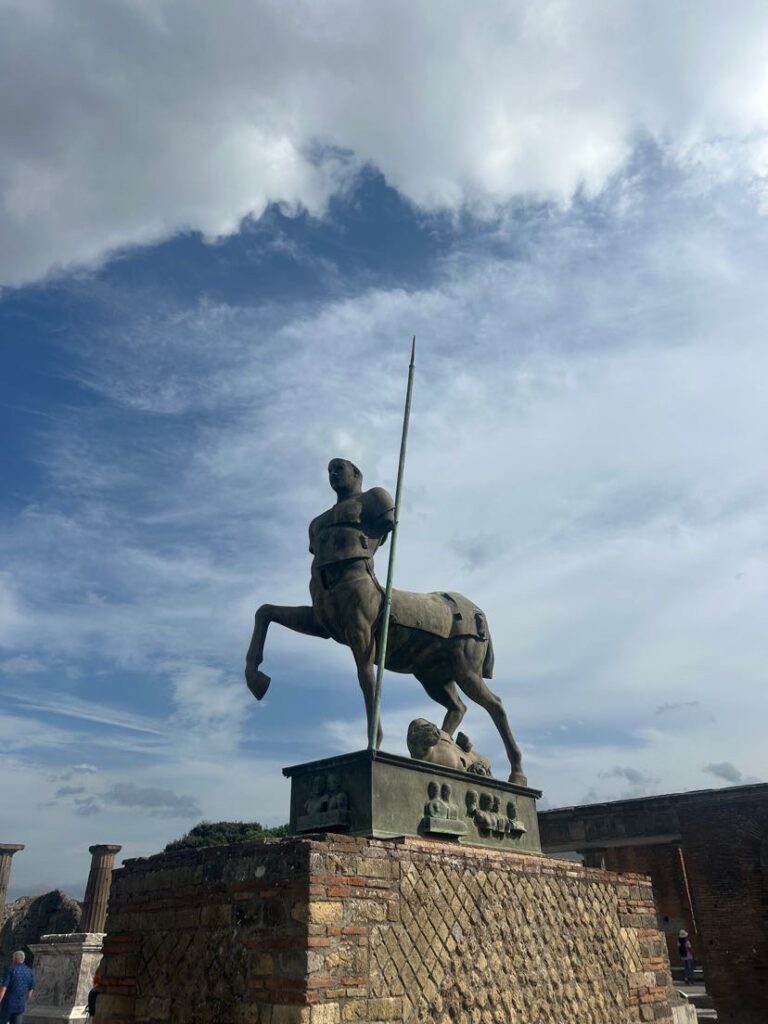 bronze sculpture Centaur pompeii archaeological site igor mitoraj piazza del foro emma ritter about sorrento 2024