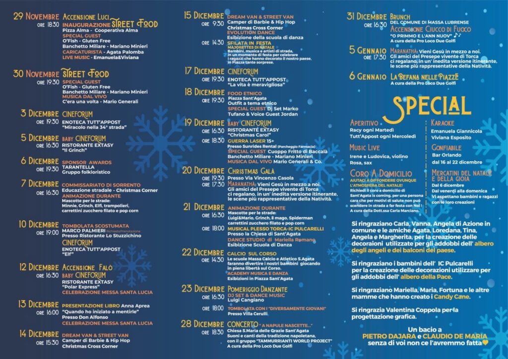 programma eventi natale 2024 sant'agata calendario about sorrento 2024 natale