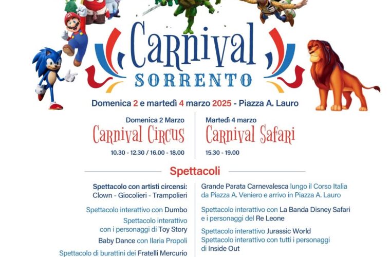carnevale 2025 sorrento programma
