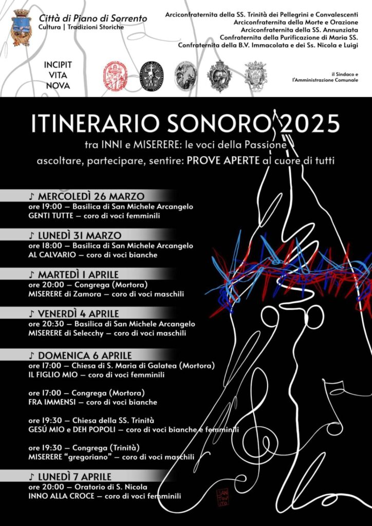 Piano di Sorrento Itinerario sonoro 2025 Settimana Santa