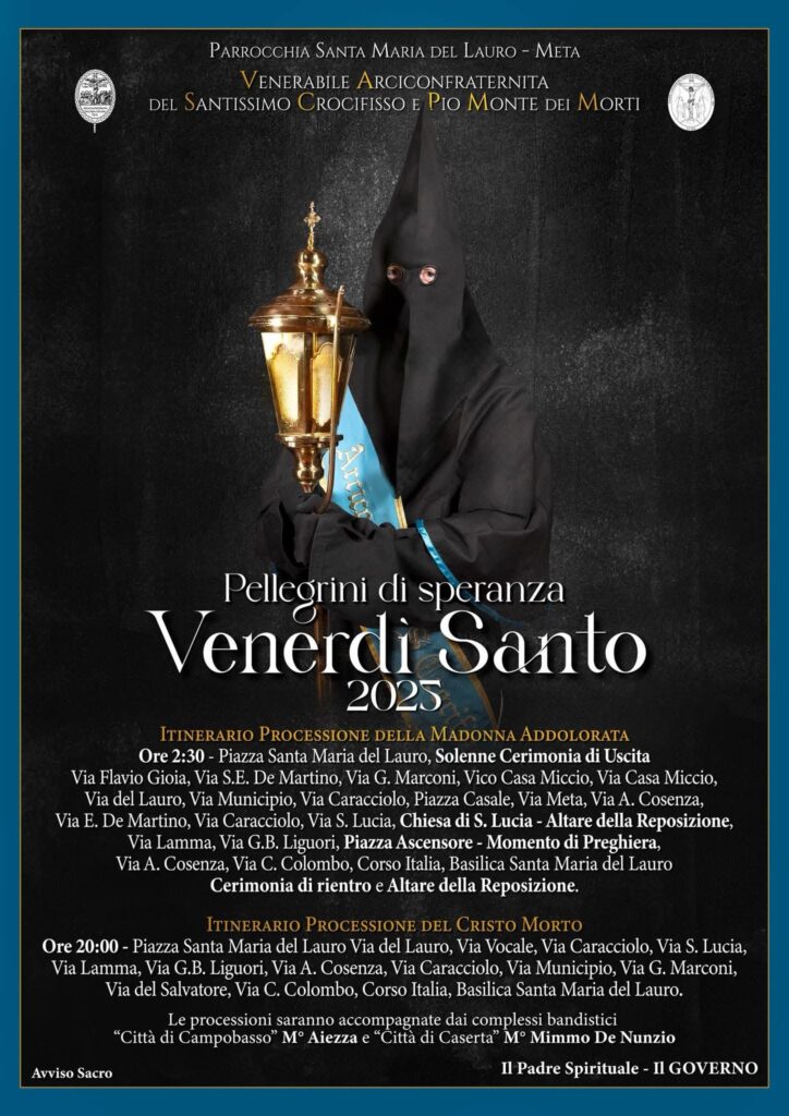 percorso processione nera meta venerdì santo 2025 settimana santa