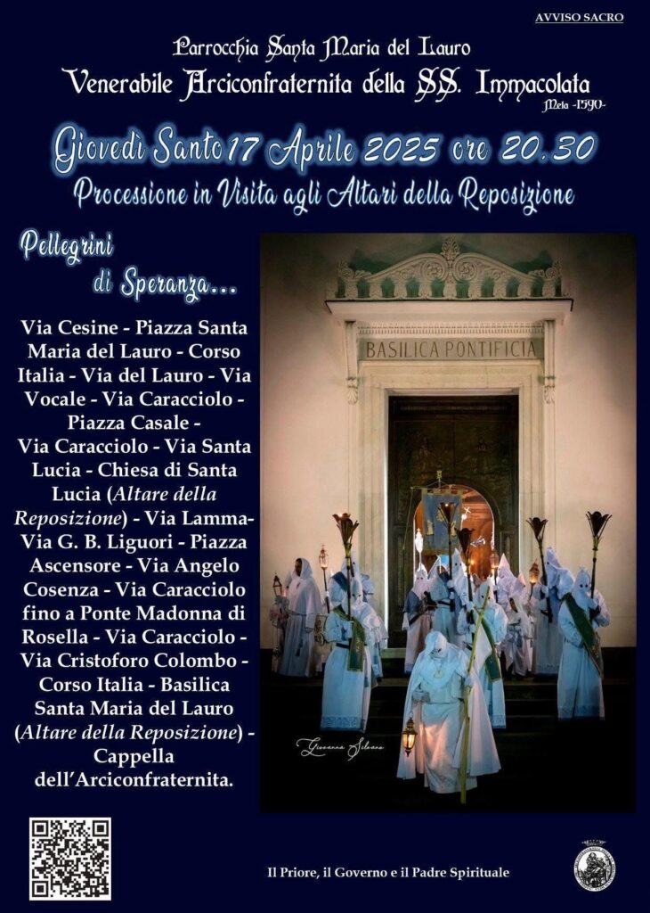 processione bianca Meta giovedì santo 2025 settimana santa 2025