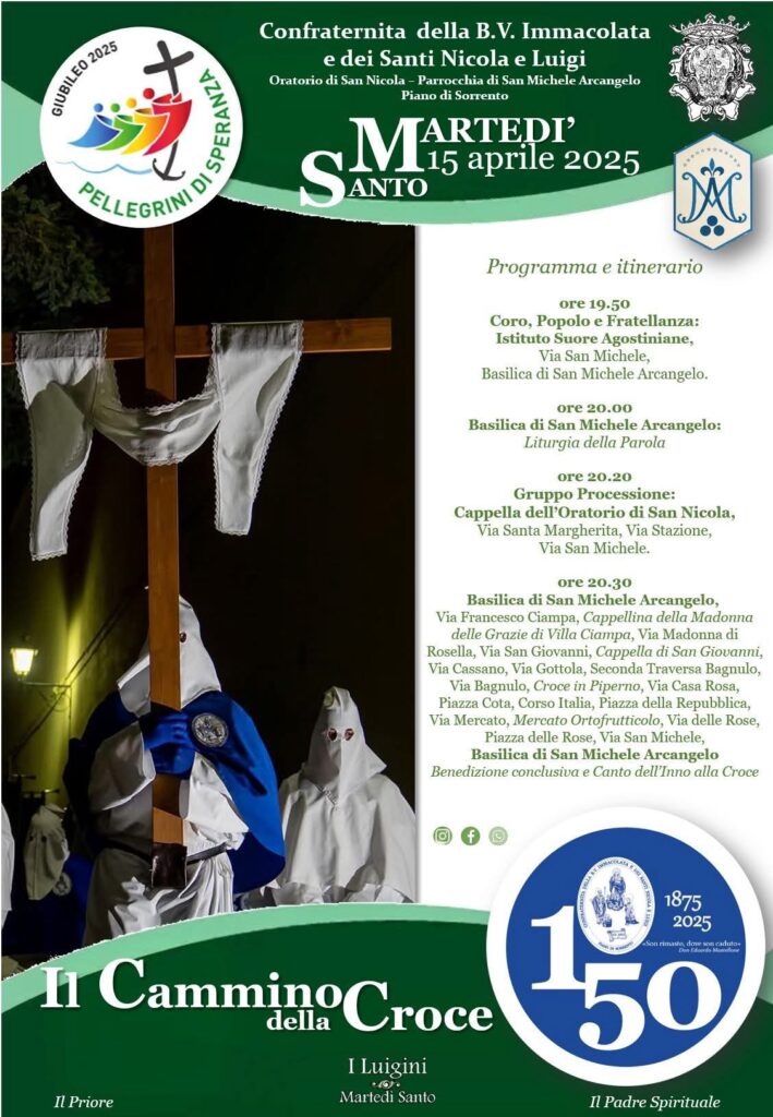Processione Luigini Martedì Santo 2025 Piano di Sorrento Settimana Santa