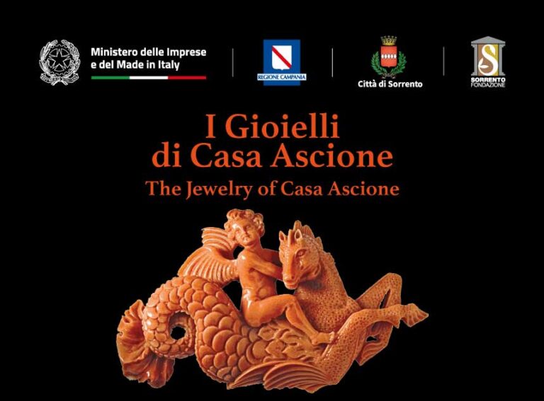 Handcrafted coral and cameo jewelry by Casa Ascione on display at Villa Fiorentino, Sorrento