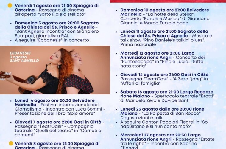 restate sintonizzati 2025 sant'agnello eventi di agosto