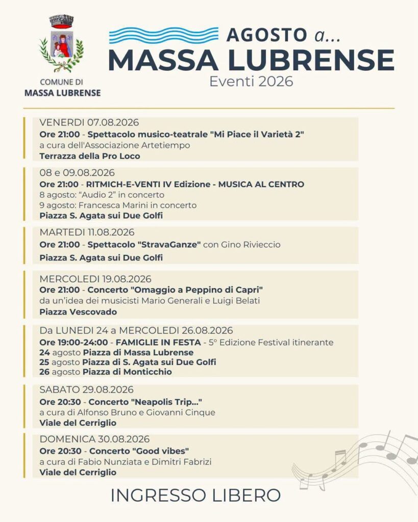 Eventi Estate 2026 Massa Lubrense